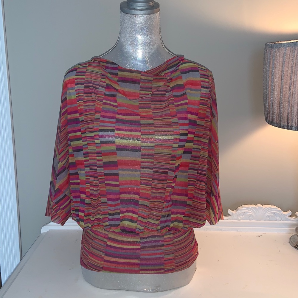 Sweet Pea Sheer Multicolor Striped Top